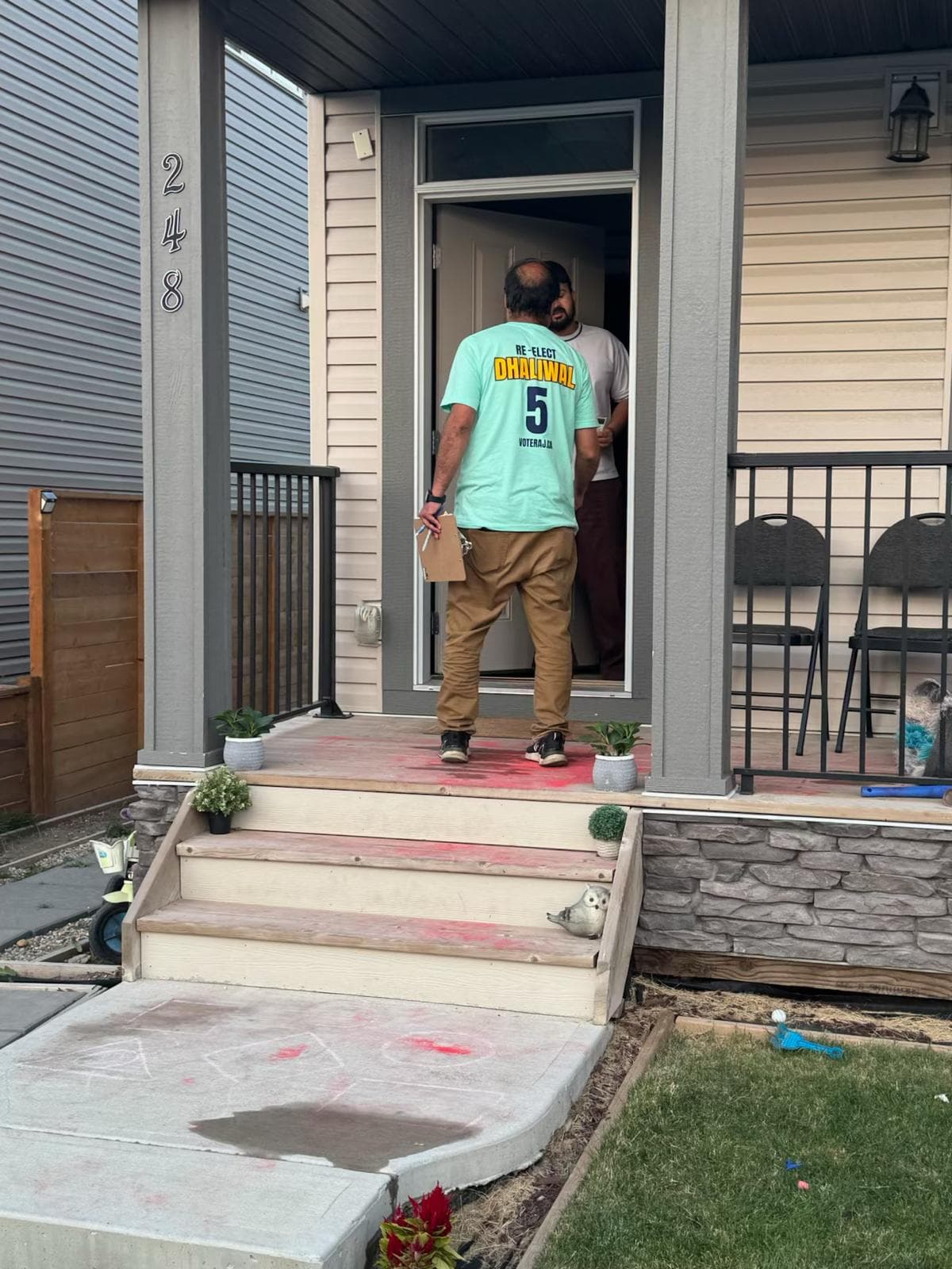 Out in Ward 5, knocking on doors and connecting with residents.